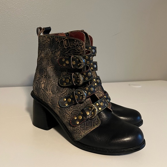 L'Artiste by Spring Step - Wonderland Mid Calf Heeled Boot - UK 40 / US 9 - Picture 2 of 10